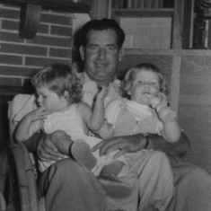Ann and Za with our Dad in Miami 1953