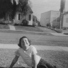 Our front yard - Pacific Palisades 1959 or so.  Looks like our mom took scissors to her bangs again!