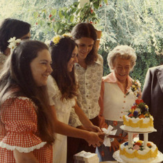 Za, Mark Russell, Ann Russell, Jim Russell, Kathleen Morton, Clint Russell (Jim's Dad), June 9, 1973.