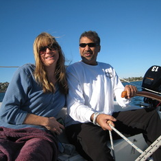 Susan & Rajeev sailing