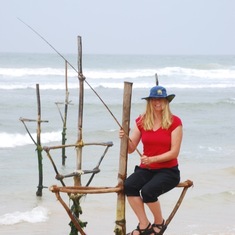 Fishing traditional style in Sri Lanka.