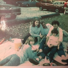 Family on a picnic. 