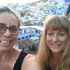 Kirsten and Susan in the Blue City - Chefchaouen, Morocco.