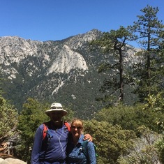 Rajeev and Susan hiking in Julian, CA