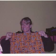 Susan sporting her favorite African pants - Senegal - Summer 2004