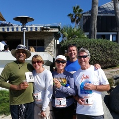 Rajeev, Susan, Diane, Steve, Luigi, Jakes Fun Run in Del Mar, 2016