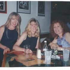 Diane, Susan, Paula out for a night of salsa dancing in La Jolla, 2002