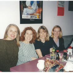 Diane, Paula, Susan, Leslie at Sushi Deli in Spreckels Building, 2001