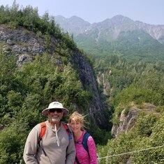 Raju, Susan and I were on a hiking trip to melting glaciers in ALaska. Amazing views!!