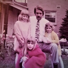 Dad and his three girls on Parkside.