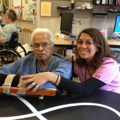 At therapy - Papa could smile even just after the stroke - I am always amazed at this