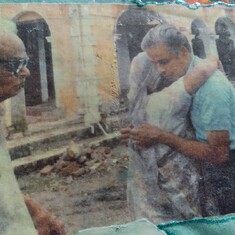 Papa saying goodbye to Ammaji 1980