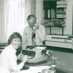 Suzanne was proficient on IBM Selectric. Here she is preparing the Sunday Program for Pastor Lawson