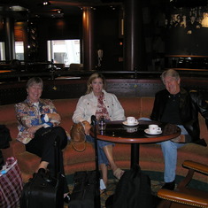 Departure from the 2005 Mexican Riviera Cruise in the Lounge with Marianne.  Look at that smile!