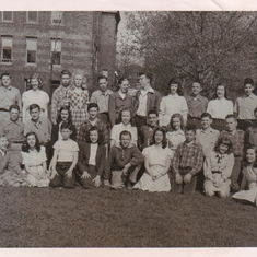 8th Grade Class Photo. Mitzi is back row, second from right (photo provided by Rachel Baron Heimovic