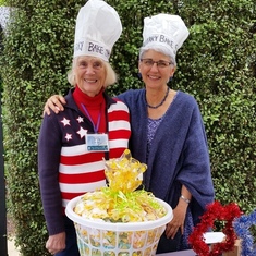 Sally and Suzy ready to sell baked goods at the annual bake sale to benefit the military outreach