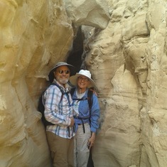 Randy and Suzy in a slot canyon, Spring 2017