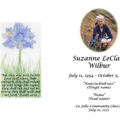 Front and back page of memorial service program.