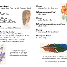 Inside pages of memorial service program.
