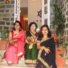 With maa and Anu on Diwali 2010 at Pune