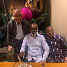 Sly with cuz Edwin Chukwurah celebrating Edwin 60th