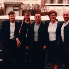 Sylvia, Kris, Bill and friends going to a show.  Mom's 1st limo ride - she loved it!
