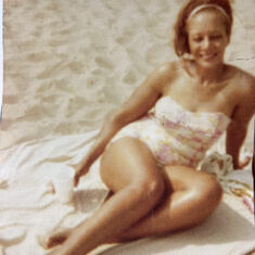 Sylvia at the beach in 1964