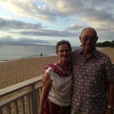 Cy and Yvonne at Sister Hiroko's 50th wedding anniversary on Maui, 2013