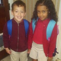 Mariyah and Jayden going to school 2017