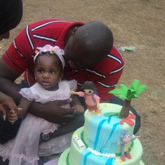 Chisom with dad on 1st Bday 2