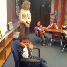 Jason with Ms. Schilling at head of Class