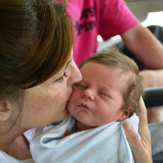 Tammy and her new grandson Nathan.