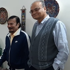 With my father Aloke, at home. Kolkata, India, 2019