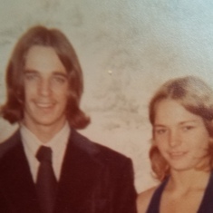 Ted and I when we got married . This was November 19, 1973. He had just turned 18 on the 9th and I had just turned 17 on October 29, 1973.