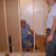 Ted and Randy working on bath room project