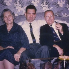 Ted and his parents Josephine (left) and James (right)