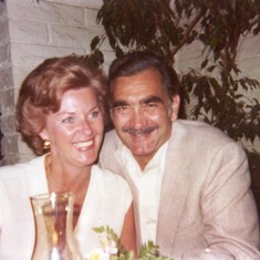 Ted & Sherry at a dinner party in the late 1970's (undated photo)