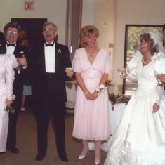Ted toasting Jeff & Terri at their wedding in April 1989 with Sherry and Terri's parents Gene & Judieth Brack