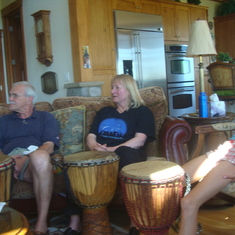 Tedra playing African Drums