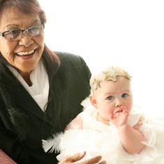 Nan on my wedding day with my youngest daughter, Aurora