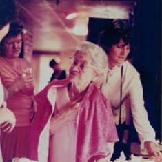 Grandma Mullen 85th birthday-1985 (with Mom & Lois)