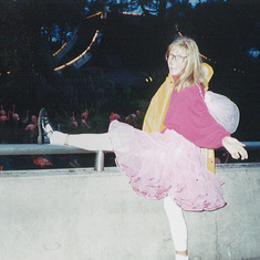 Terre in tutu for Halloween at SeaWorld, mid 1990s