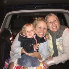 Watching fireworks from the trunk of our car! 