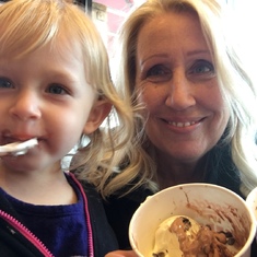 Grandma & Holly eating icecream together, their favorite! 