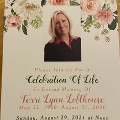 Her invite for Celebration of Life postponed until November 21st