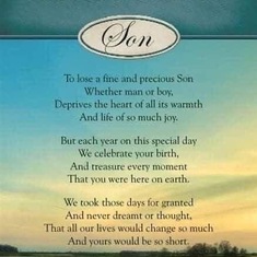 Here’s to your Heavenly Birthday, Son…I love you…Ma