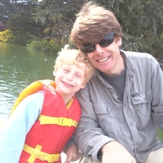 Boating on Stow Lake for Henry's 6th birthday, 2012.