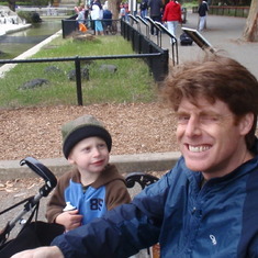Terry and toddler Henry at the zoo, 2007.