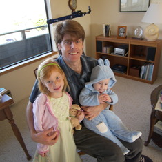 Terry with the kids on Easter Sunday, 2007. This was also Henry's first birthday.