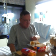 The day I took him his favorite fast food. Dairy Queen chilli cheese dogs in st vincient and stunk!
